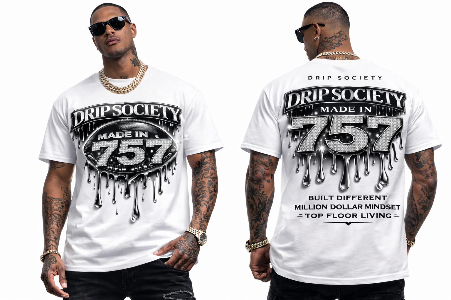 Drip Society 757 White T