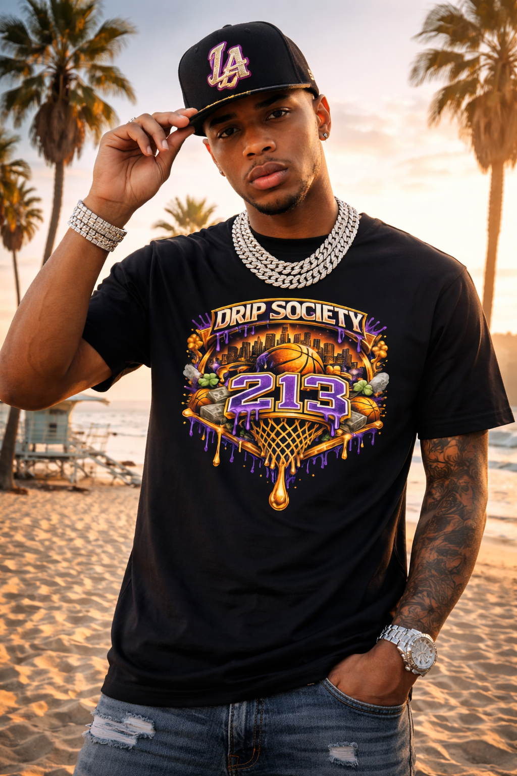 Drip Society 213 Blk Tee