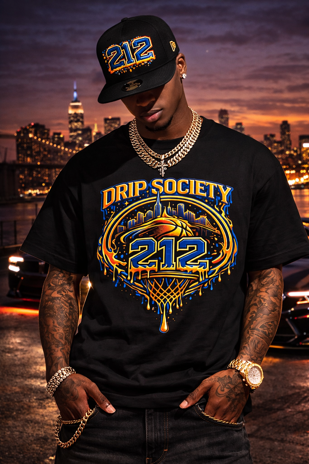 Drip Society 212 Blk Tee